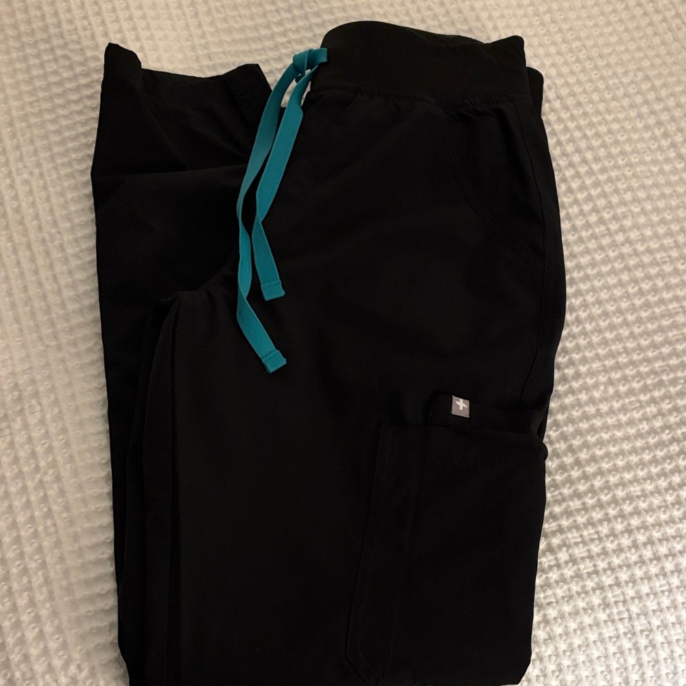 Figs Scrub Pants with Teal Drawstring